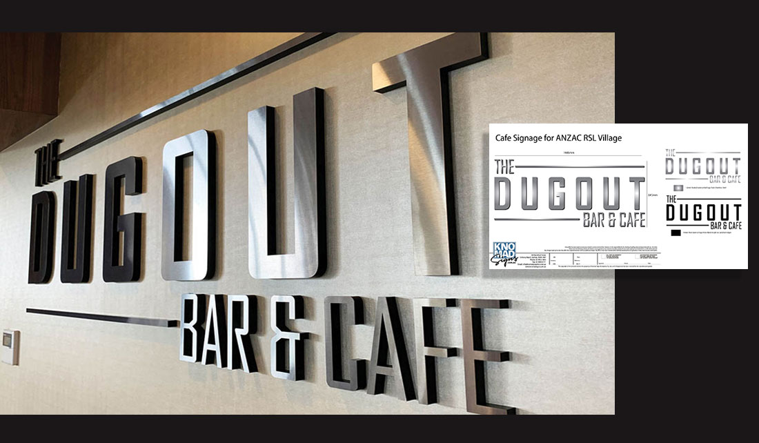 Stainless Steel Cafe Sign Design